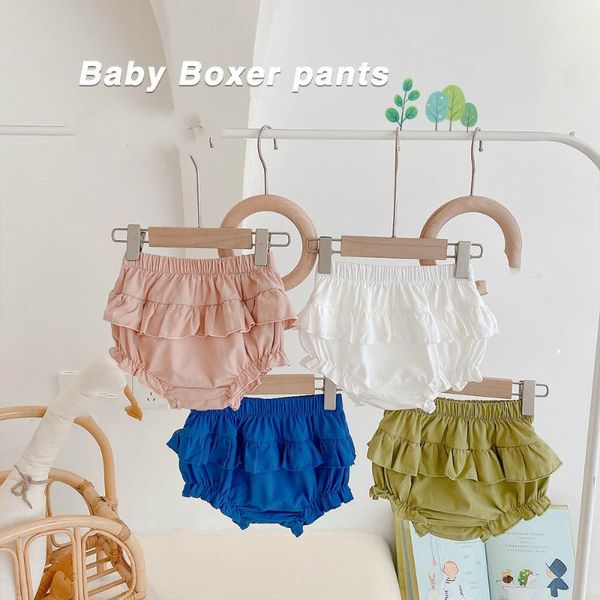 

2021born shorts summer baby bread ruffles pants loose casual rubber band pp for toddler girls breathable, Black