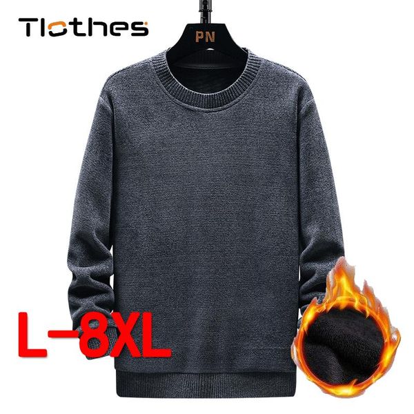 

men's sweaters solid color knitted mens clothing autumn winter fleece warm pullover o neck long sleeve loose sweater brand men casual, White;black
