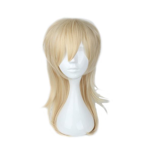 

anime ensemble stars hakaze kaoru cosplay wig light golden high-temperature fiber hair wigs + hair net, Black