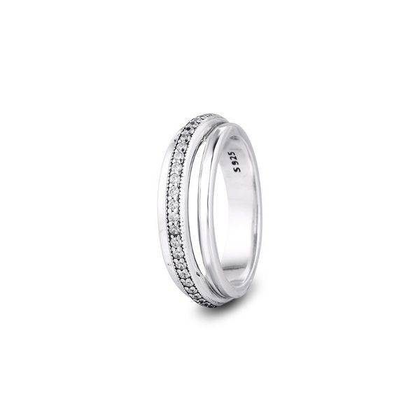 

cluster rings 100% 925 sterling silver for women triple band pavÃ© ring stackable jewelry wedding party gift 2021, Golden;silver