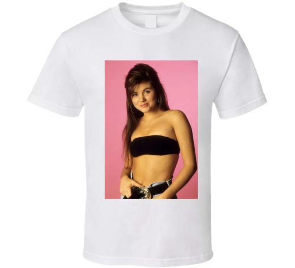 

kelly kapowski saved by the bell retro funny tv t shirt, White;black