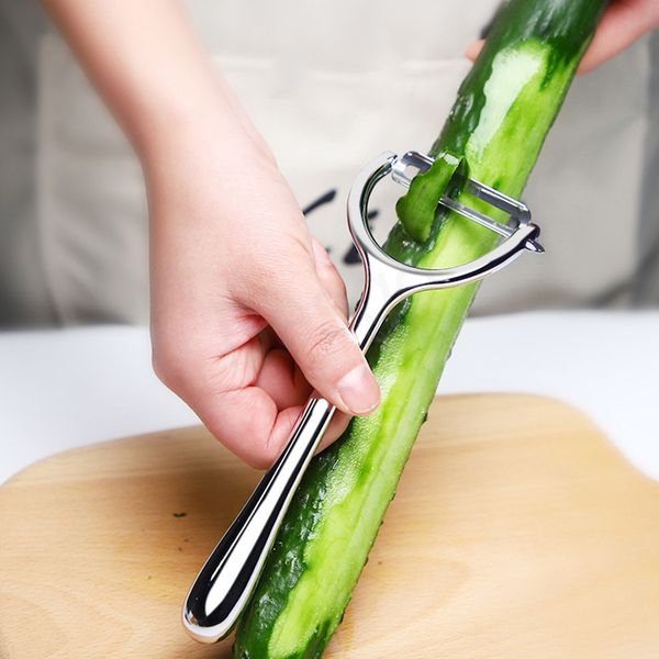 

stainless steel fruit peeler kitchen vegetable melons potato peeler long handle apple mango peelers portable peel tools bh6120 wly
