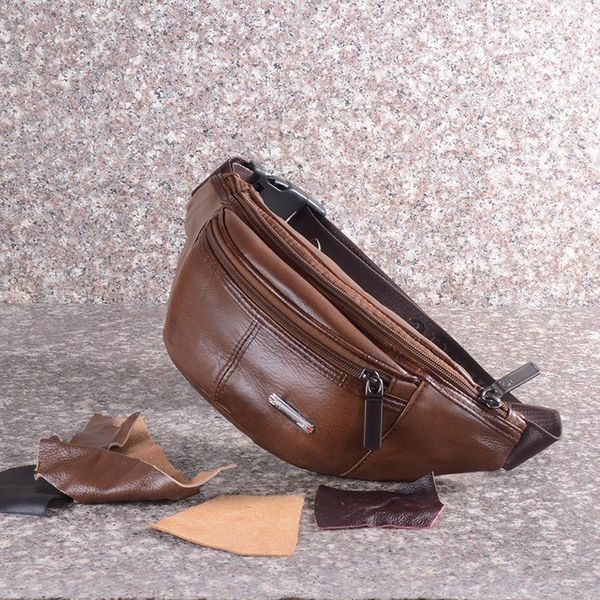 

waist bags style retro leather men's running bag moonburger large capacity soft cool outdoor sports ba