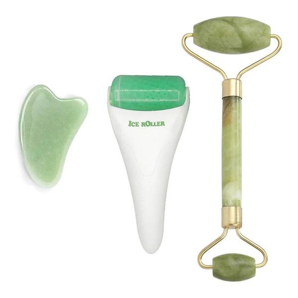 

massage stones & rocks natural jade gua sha scraper board face roller muscle relaxation body massager