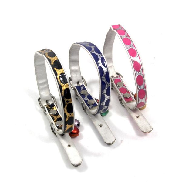 

dog collars & leashes pet leopard print collar soft pu adjustable buckle for small dogs golden