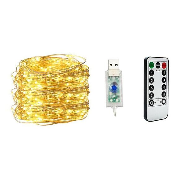 

strips 20m 200led remote control usb copper wire string light low voltage waterproof christmas day