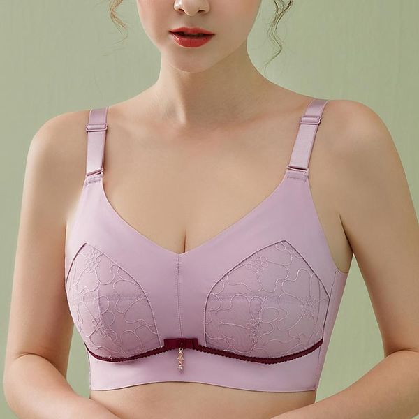 

bras women's wire non-foam lace bra latex ingredients 34 36 38 40 42 b c d, Red;black