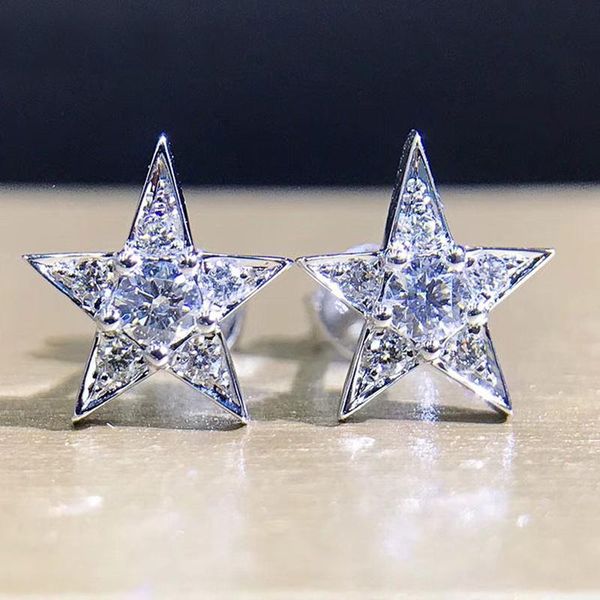 

stud huitan simple stylish star earrings for girls fashion versatile women accessories wedding party dail wear statement jewelry gift, Golden;silver