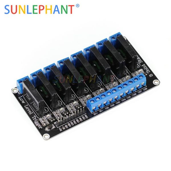 

integrated circuits 8 channel 5v 12v 24v dc relay module solid state low level g3mb-202p ssr avr dsp for arduno diy kit