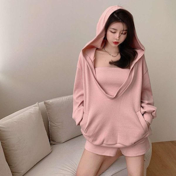 

autumn leisure fashion age reduction net red bra piece set, Black