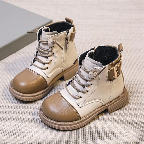 

boots winter kids boy girl pu leather water resistant outdoor snow shoes children warm fashion antiskid ankle bootie, Black;grey
