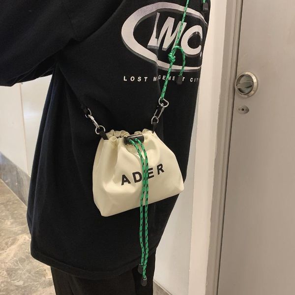 

shoulder bags lace crossbody bucket bag luxury embroidery woman korean female handbag drawstring messenger sac main