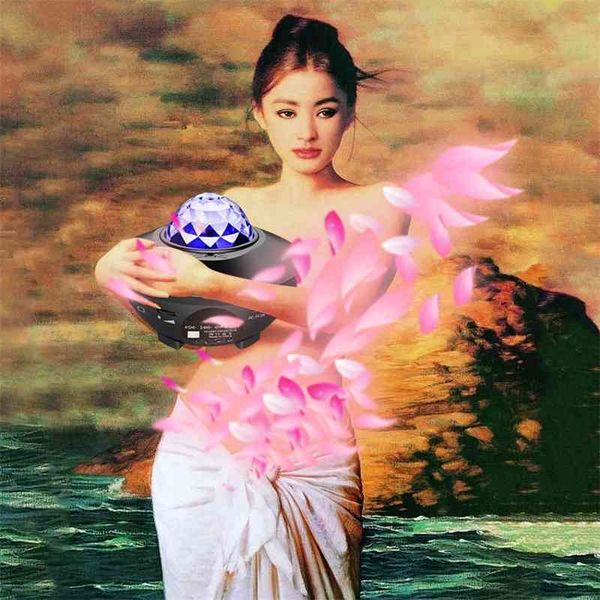 

b remote control light projection laser bluetooth music bedside atmosphere colorful water ripple all over the sky star led night light