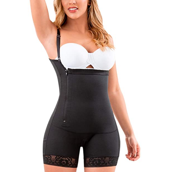 

women's shapers corset open bust tummy control shapewear thong high waist trainer ladies bodysuits shaping girdles, Black;white