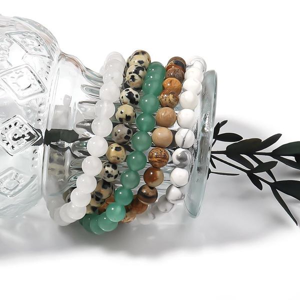 

beaded, strands green aventurine picture stone natural beads for jewelry making bracelet charm bangles gifts man woman birthday gift, Black