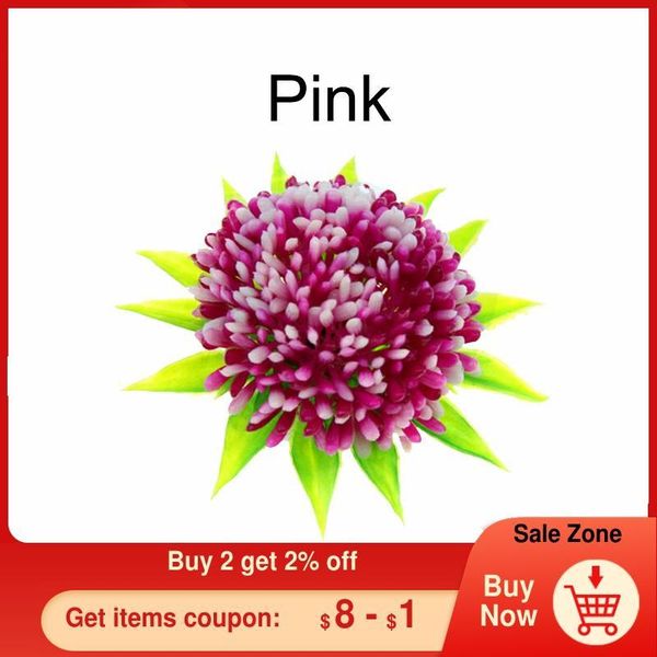 

decorations plastic aquarium decorations, red/blue/pink artificial plant flower grass fishtank ornament decorating