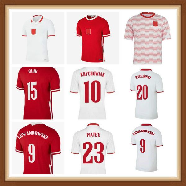 

2021 2022 polska lewandowski soccer jerseys national team home away 21 22 red white milik pol piszczek polonia football shirts men uniforms, Black;yellow