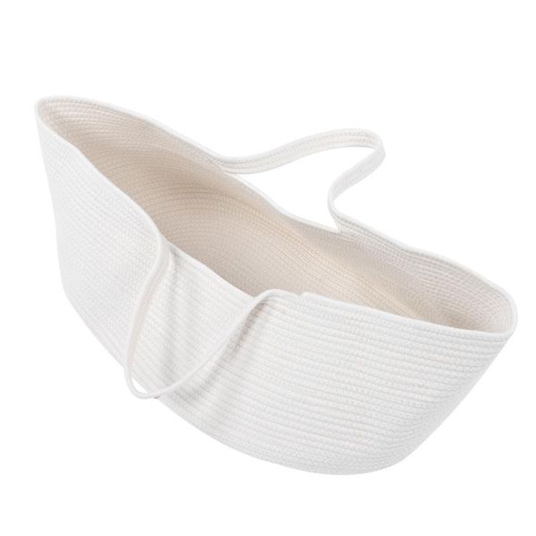 

yarn 1pc woven baby outdoor holding basket diaper portable nappy container, Black;white