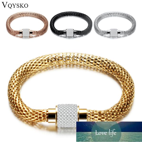 

new designer jewelry bijouterie rhinestone charm bracelets for women stainless steel magnet clasp crystal bracelets & bangles factory price, Black