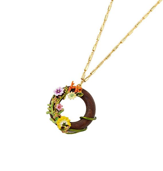 

chains fashion sandalwood flower vine enamel glaze necklace sweater chain jewelry for woman 2021 trend wholesale, Silver