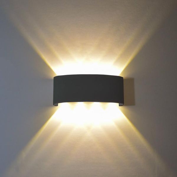 

wall lamp light for home led 8w modern lighting luminous aluminum suitable living room bedroom corridor black-warm white
