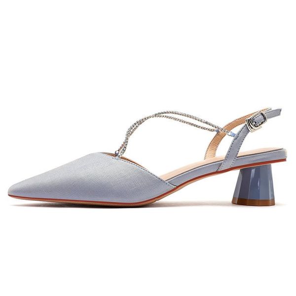 

dress shoes women high heels female cross straps pointed toe holf heel slingback pumps ladies elegant party, Black