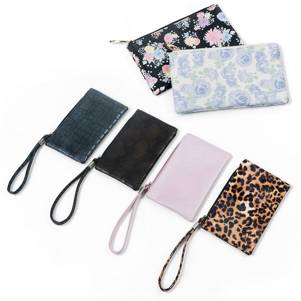 

handbags zip wallet wristband key rings purse travel women fashion leather leopard bag bracelet bangle kimter-m887fz, Slivery;golden