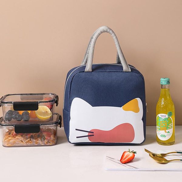 

storage bags cartoon cooler waterproof nylon portable zipper thermal oxford lunch for women convenient tote food