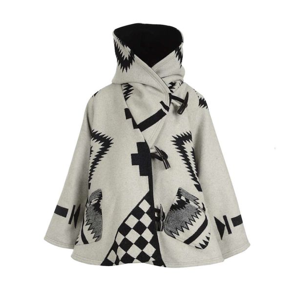 

autumn women's coat long sleeve printed hooded, Black;brown