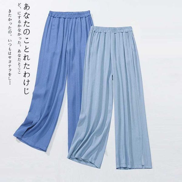 

women's pants & capris wide leg trousers women spring summer blue loose casual elastic waist plus size cotton linen harem fyr2, Black;white