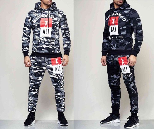 

tracksuit /men's boxer printed hoodie and pants sportswear, Gray
