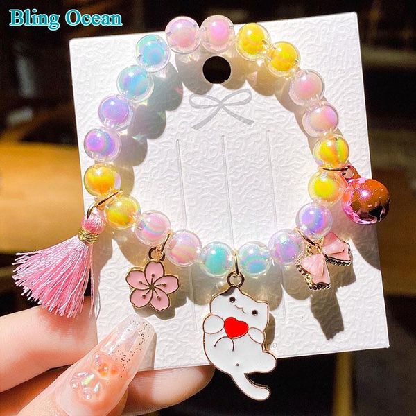 

pendant necklaces christmas series children's bracelet and birthday gift acrylic hand chain jewelry lovely animal style bracelets, Silver