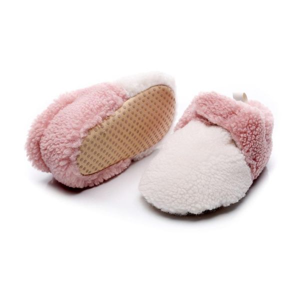 

first walkers 2021 baby girls shoes winter warm infant cotton born casual soft sole fur snow booties toddler crawling