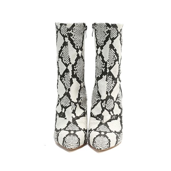 

boots olomm arrival mid-female calf snake high-heeled boots pointed finger of black foot female office shoes size eua 5-10.5 ucf7
