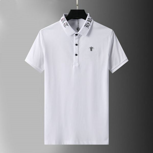 

luxury designer clothing men's wear selle fashion man t-shirt short sleeve casual shirt solid classic plus camisa m-3xl#15, White;black