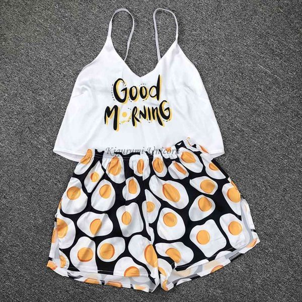

animal sheep print sleep wear women sleepwear lingerie satin lace v neck camisole shorts set pajamas clothes, Black;red