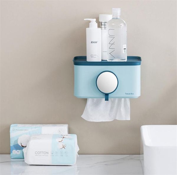 

wall mounted toilet paper holder tissue box roll tube storage tray 4 colors holders