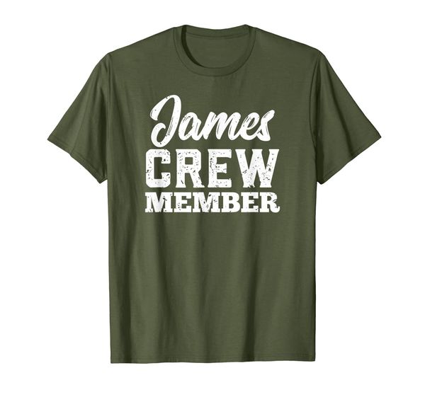 

james crew member matching family name gift shirt t-shirt, White;black