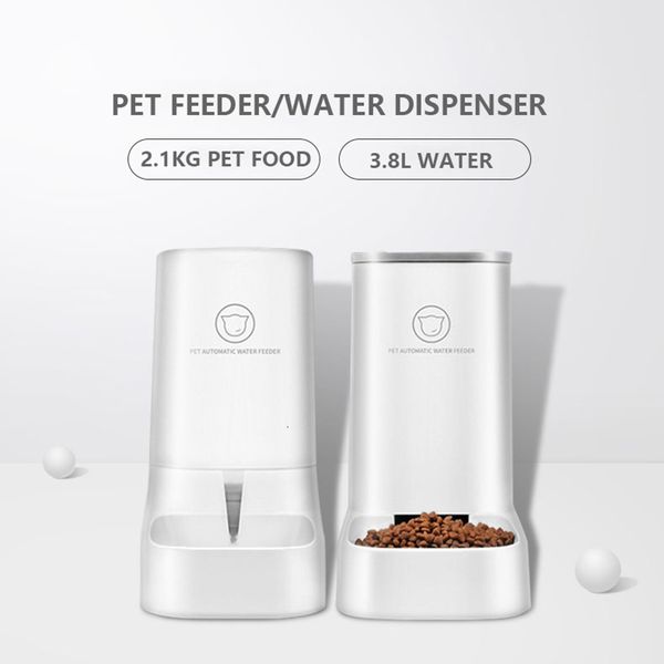 

cat bowls & feeders automatic feeder for pet dog water dispenser removable and washable feeding bowl container supplies 3.8l/2.1kg szrc