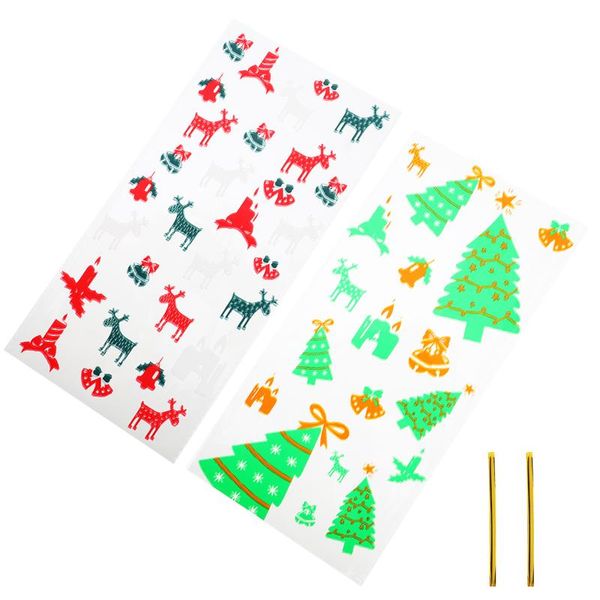 

jewelry pouches, bags 100pcs christmas gift packing bag with tie wires storage pouch, Pink;blue