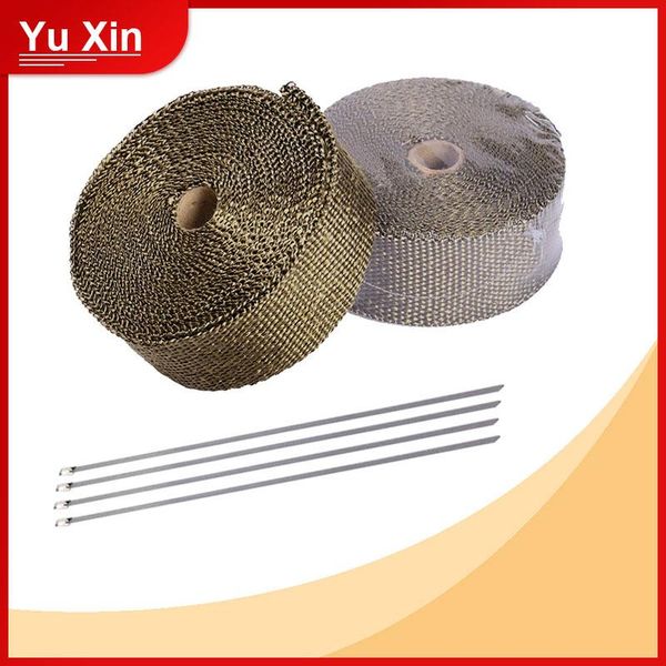

car motorcycle exhaust wrap pipe header heat turbo mainfold thermal tape stainless steel ties(1roll)