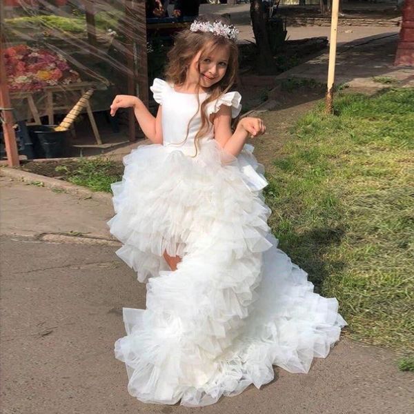 

girl's dresses exquisite ruffles flower girl baby pageant backless organza robe de demoiselle kids pograpy princess birthday wedding, Red;yellow