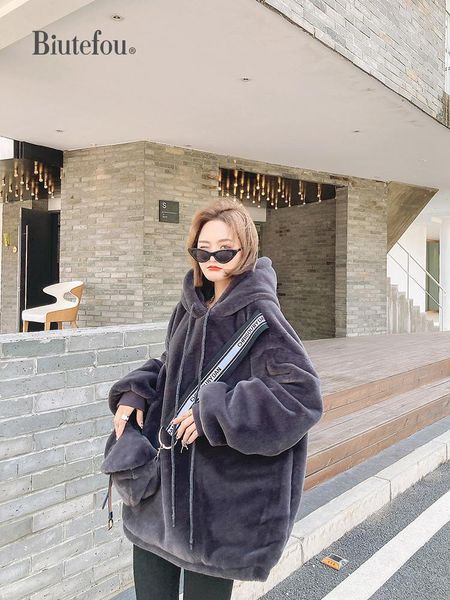

women's hoodies & sweatshirts 2021 winter women long loose bag decoration thick velvet hooded sweatshirt, Black