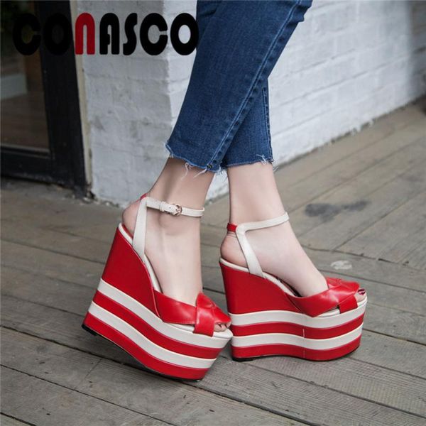

women fashion pumps classic high heels buckle strap sandals wedge prom party dress elegant shoes woman, Black