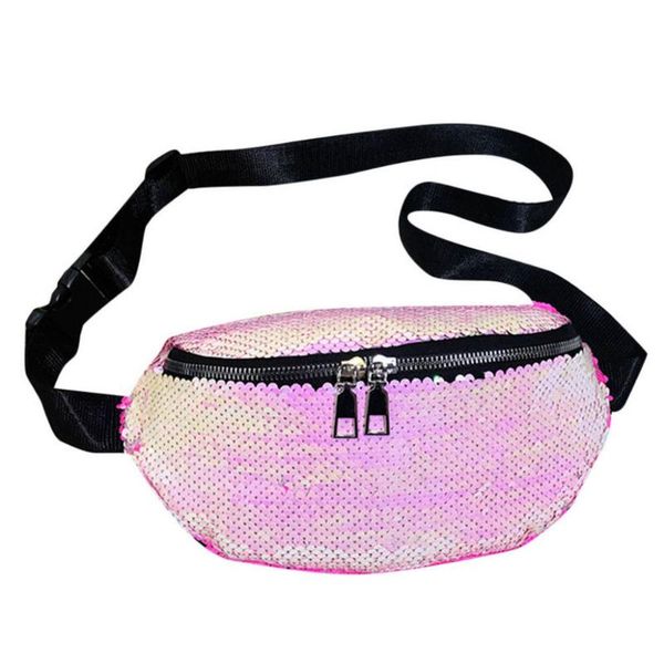 

fashion women outdoor zipper waist bag sequin messenger sports chest d0102 bags