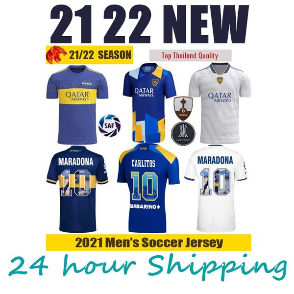 

2021 2022 boca juniors soccer jersey de rossi tevez boca 21 22 camiseta carlitos maradona football men's shirt abila boca jrs kids kit, White;black
