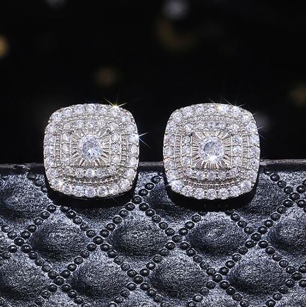 

women's white gold ruby earrings gem stone white lab ruby earrings copper cubic zirconia bling earrings hip hop jewelry whosales, Golden;silver