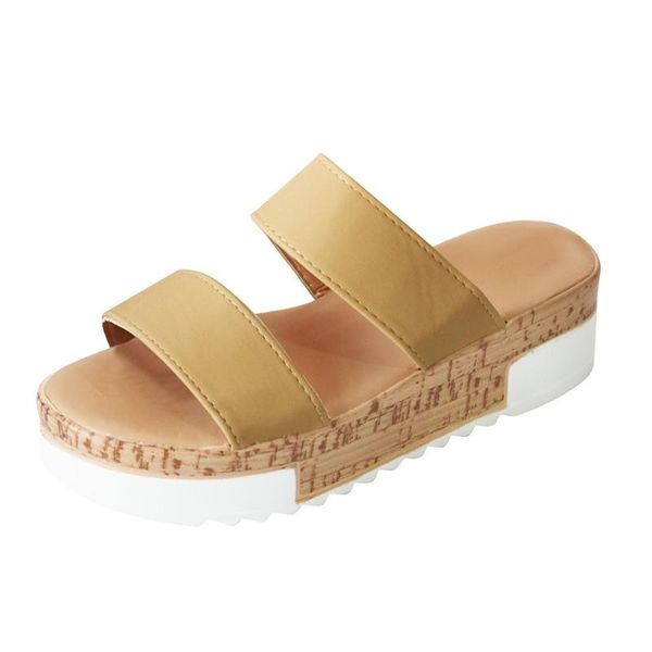 

wedges shoes for women summer platform high heel slippers open toe breathable woman slides, Black