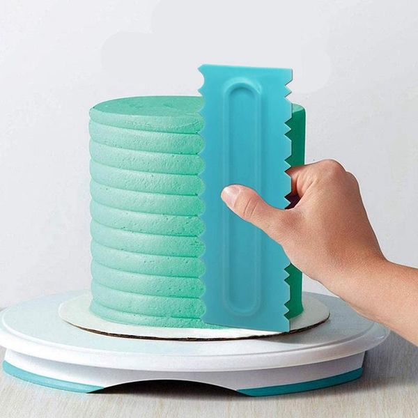 

cake scraper, comb icing smoother plastic sawtooth polisher decorating, mousse butter cream edge tools(6 pcs) other bakeware