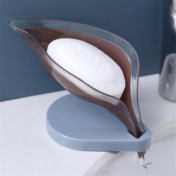 

leaf shape soap holder abs non-slip dish bathroom storage kitchen brush rack tray case container accessories dishes